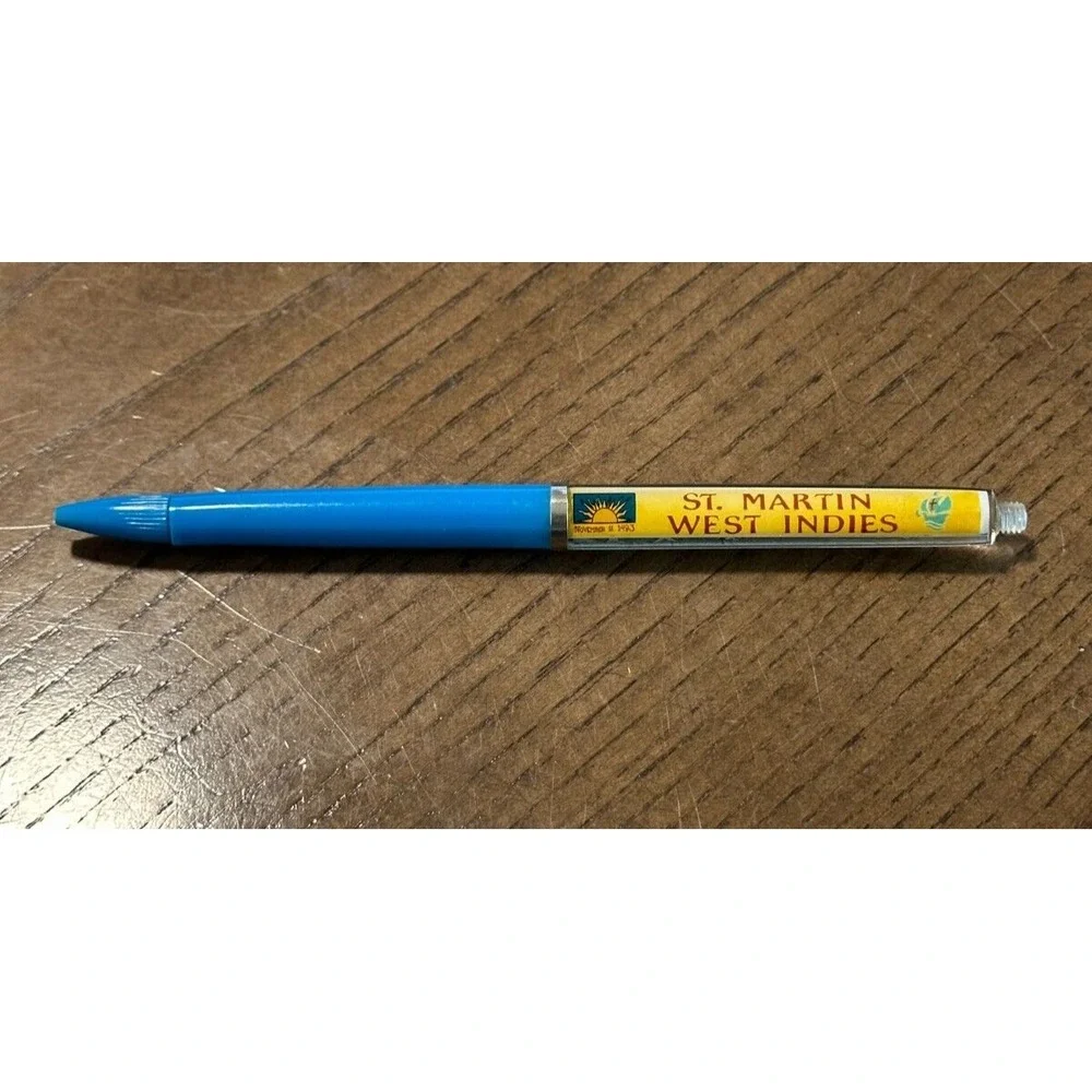 St. Martin West Indies Pirate Ship Vintage‎ Floaty Pen Travel Souvenir Pen